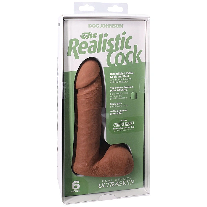 Фаллоимитатор Doc Johnson The Realistic Cock ULTRASKYN - 6 Inch with Balls Caramel