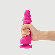 Реалистичный фаллоимитатор Strap-On-Me Sliding Skin Realistic Dildo Fuchsia M, эффект подвижной кожи