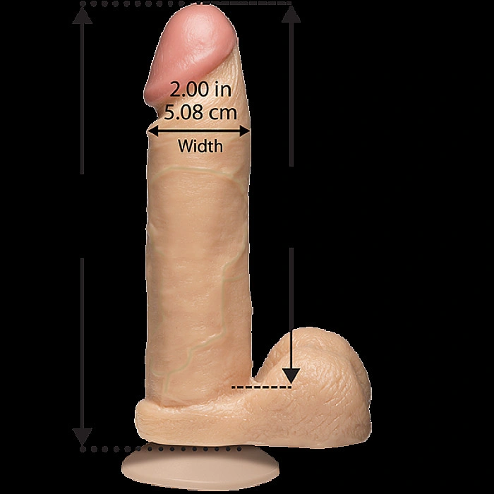 Фаллоимитатор Doc Johnson The Realistic Cock 8 inch White - PVC, Vack-U-Lock, диаметр 5,1см