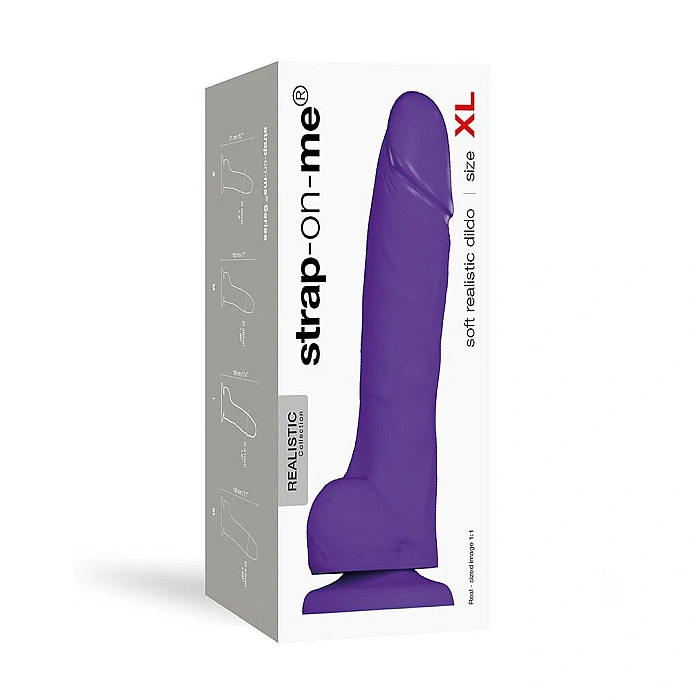 Реалистичный фаллоимитатор Strap-On-Me SOFT REALISTIC DILDO Violet - Size XL