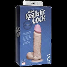 Фаллоимитатор Doc Johnson The Realistic Cock 8 inch White - ULTRASKYN, Vack-U-Lock, диаметр 5,1см