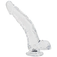 Прозорий фалоімітатор Alive Jelly Dildo Stallion, ТПЕ, присоска, діаметр 3,5 см, довжина 22 см