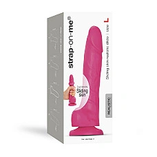 Реалістичний фалоімітатор Strap-On-Me Sliding Skin Realistic Dildo Fuchsia - L, ефект рухливої шкіри