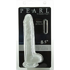 Фалоімітатор ADDICTION Pearl 8.5" Dildo with Balls, віброкуля в подарунок