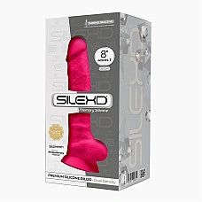 Фалоімітатор SilexD Vetus Pink (MODEL 1 size 8in), двошаровий, силікон + Silexpan, діаметр 4,2см