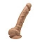 Фаллоимитатор SilexD Tomas Caramel (MODEL 1 size 9in), двухслойный, силикон+Silexpan, диаметр 4,9см