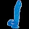 Фалоімітатор Doc Johnson Jelly Jewels Cock & Balls Blue, діаметр 3,6 см, антибактеріальний ПВХ