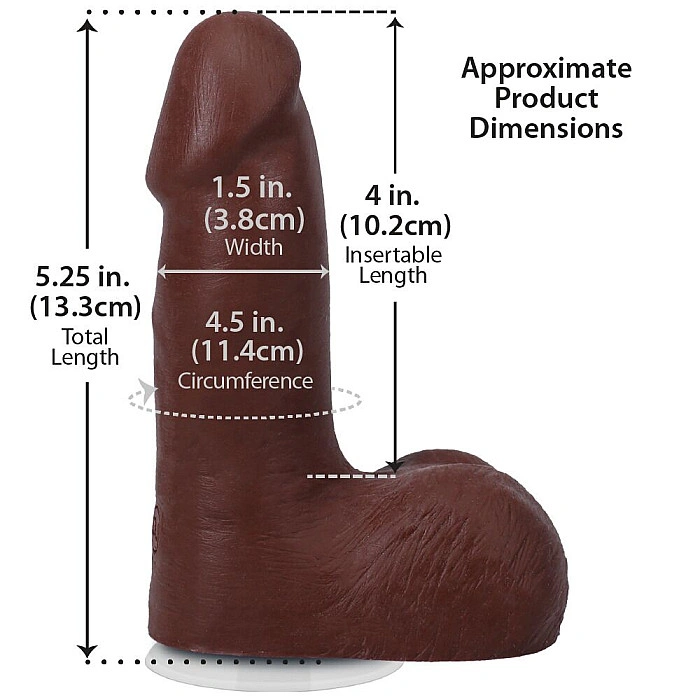 Фаллоимитатор Doc Johnson The Realistic Cock ULTRASKYN - 5 Inch with Balls Chocolate