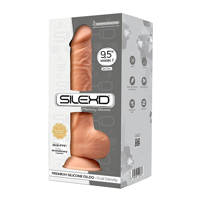 Фалоімітатор SilexD Kevin Flesh (MODEL 1 size 9.5in), двошаровий, силікон + Silexpan, діаметр 4,5 см