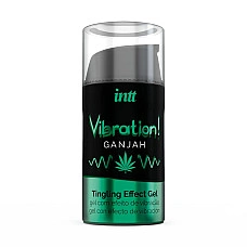 Жидкий вибратор Intt Vibration Ganjah (15 мл), густой гель, необычный вкус, действует до 30 минут