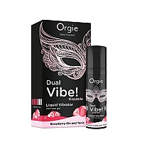 Жидкий вибратор Orgie Dual Vibe! Strawberry Gin & Tonic Kissable Liquid Vibrator, 15 мл