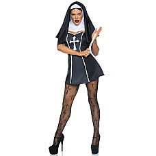 Костюм монашки Leg Avenue Naughty Nun L, платье, головной убор