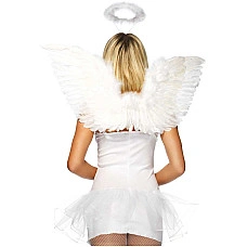 Набір аксесуарів «Ангел» Leg Avenue Angel Accessory Kit, крильця з пір’я, німб