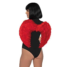 Крила дияволиці Leg Avenue devil wings Red, справжнє пір’я