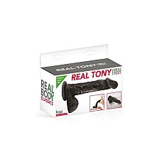 Фаллоимитатор Real Body - Real Tony Black, TPE, диаметр 3,5см (мятая упаковка!!!)