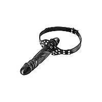 Кляп с двойным фаллоимитатором Fetish Tentation Double Penis Gag Black (мятая упаковка!!!)