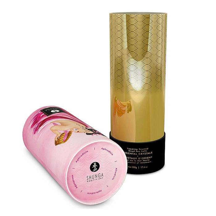 Пенящаяся соль для ванны Shunga Dead Sea salt Oriental Crystals — Rose Petal (500 г), Мертвого моря