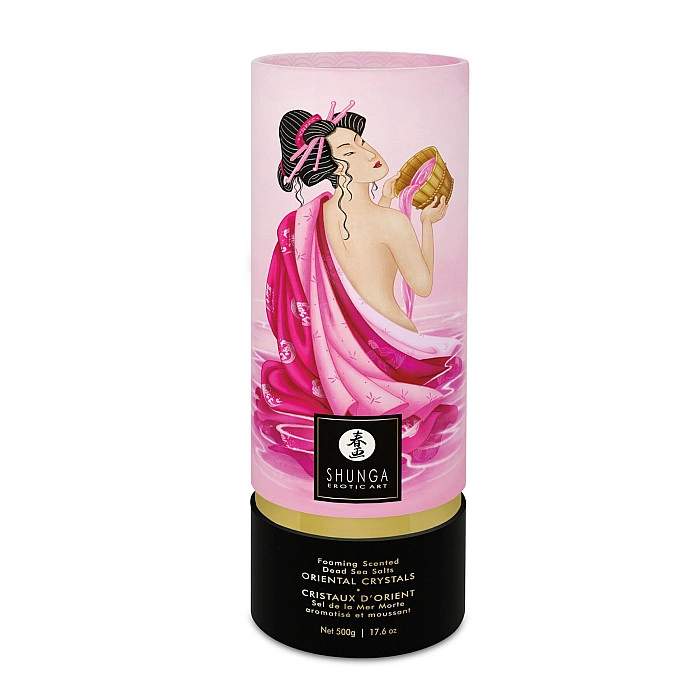 Пенящаяся соль для ванны Shunga Dead Sea salt Oriental Crystals — Rose Petal (500 г), Мертвого моря