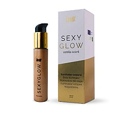 Крем-шимер для тіла Intt Sexy Glow (60 мл) з олією ши та ароматом ванілі, сяйна засмагла шкіра