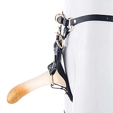 Страпон LOCKINK SEVANDA Queen Sheba Strapon Golden Dildo, регулируемые крепления, силиконовый дилдо