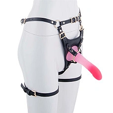 Страпон LOCKINK SEVANDA Queen Sheba Strapon Pink Dildo, регулируемые крепления, силиконовый дилдо
