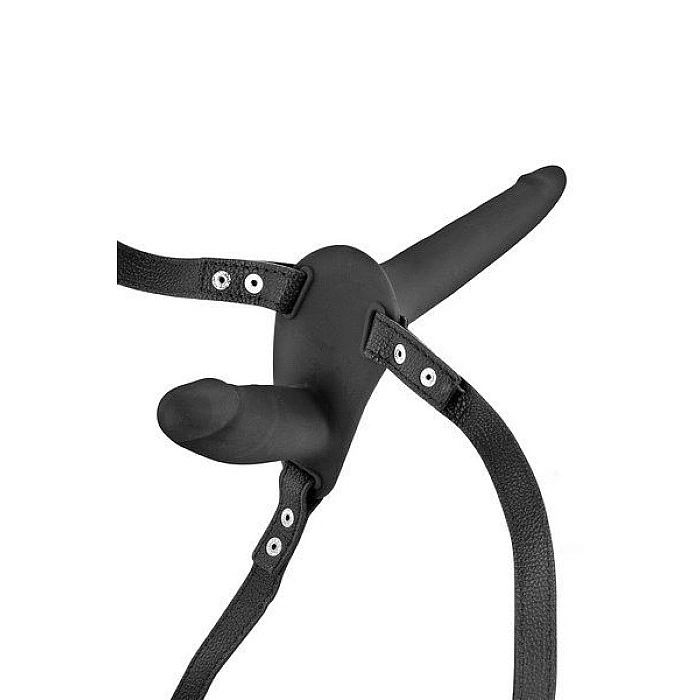 Подвійний страпон Fetish Tentation Strap-On with Double Dildo Black