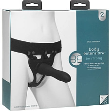 Страпон-унисекс Doc Johnson Body Extensions – Be Strong, полая насадка