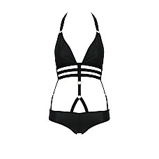Боди монокини под латекс Passion Exclusive LAMIS BODY L/XL, black