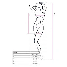 Бодістокінг Passion BS026 white, сукня-сітка на бретелях