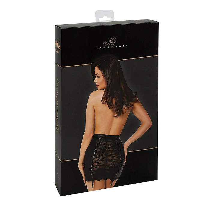 Юбка Noir Handmade F341 Powerwetlook and lace skirt - XXL