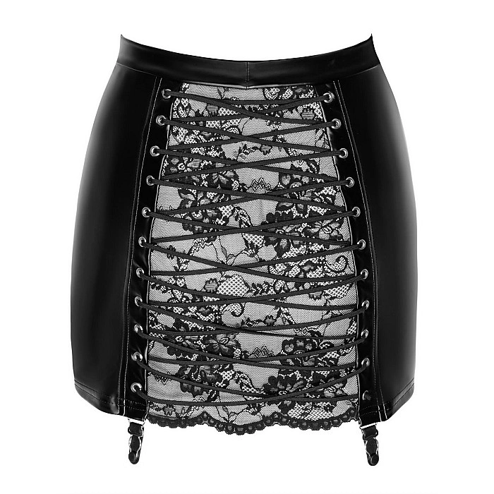 Юбка Noir Handmade F341 Powerwetlook and lace skirt - XXL