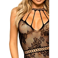 Ажурна сукня-сітка Leg Avenue Lace mini dress with cut-outs Black, one size