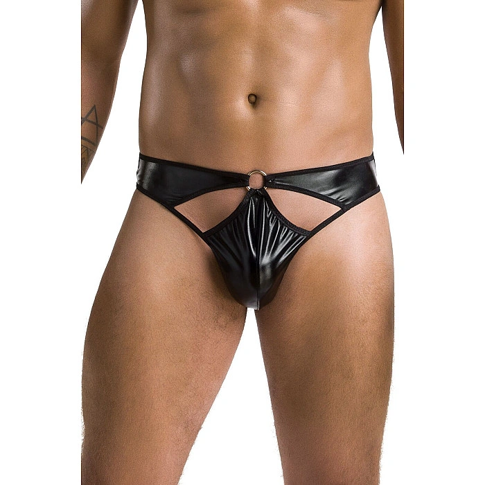 Мужские стринги Passion 033 THONG PAUL XXL/XXXL Black, под латекс