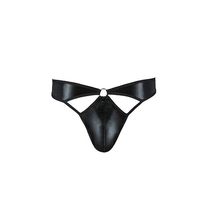 Мужские стринги Passion 033 THONG PAUL XXL/XXXL Black, под латекс