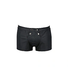 Мужские кожаные боксеры с клапаном Passion 050 SHORT PATRICK S/M Black