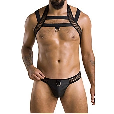 Комплект чоловічої білизни з кріпленнями Passion 043 JACOB XXL/XXXL Black, труси, шлейки