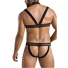 Комплект чоловічої білизни з кріпленнями Passion 043 JACOB XXL/XXXL Black, труси, шлейки