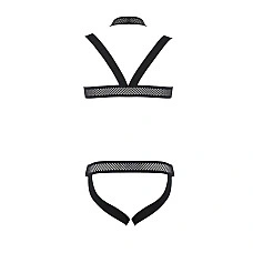 Комплект чоловічої білизни з кріпленнями Passion 043 JACOB XXL/XXXL Black, труси, шлейки
