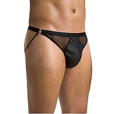 Чоловічі відкриті сліпи Passion 034 OPEN LUKE L/XL Black, екошкіра