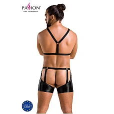 Комплект эротического мужского белья Passion 047 SET JOHN XXL/XXXL Black, трусы, портупея