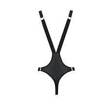 Чоловіче боді з люверсами Passion 028 HARRY L/XL Black, екошкіра, на шлейках