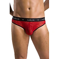 Чоловічі напівпрозорі труси Passion 031 SLIP MIKE XXL/XXXL Red, під леопард