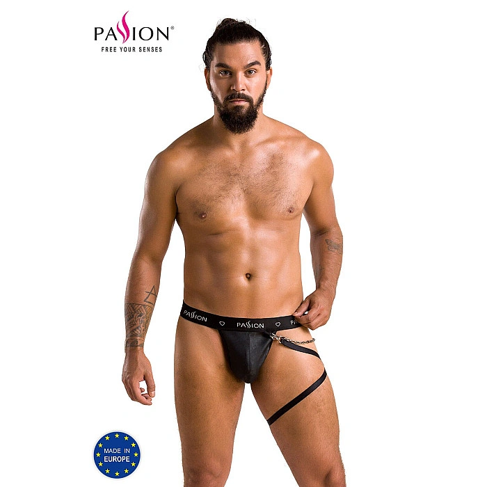 Мужские трусики танга с подвязкой Passion 058 THONG BILL L/XL Black