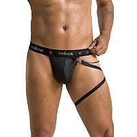 Мужские трусики танга с подвязкой Passion 058 THONG BILL L/XL Black