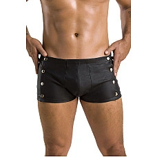 Чоловічі шкіряні боксери із заклепками Passion 048 SHORT DAVID XXL/XXXL Black