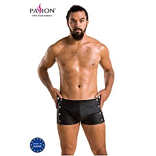 Чоловічі шкіряні боксери із заклепками Passion 048 SHORT DAVID XXL/XXXL Black