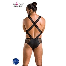 Чоловіче еротичне сітчасте боді Passion 045 VICTOR S/M Black, екошкіра, сітка