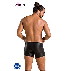 Чоловічі шкіряні боксери з блискавками Passion 049 SHORT MATT L/XL Black