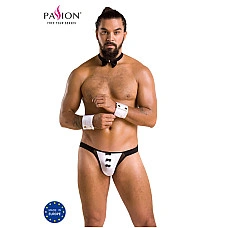 Комплект эротического мужского белья Passion 036 ALFRED L/XL Black, трусы, воротник, манжеты