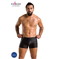 Чоловічі шкіряні боксери з блискавками Passion 049 SHORT MATT XXL/XXXL Black